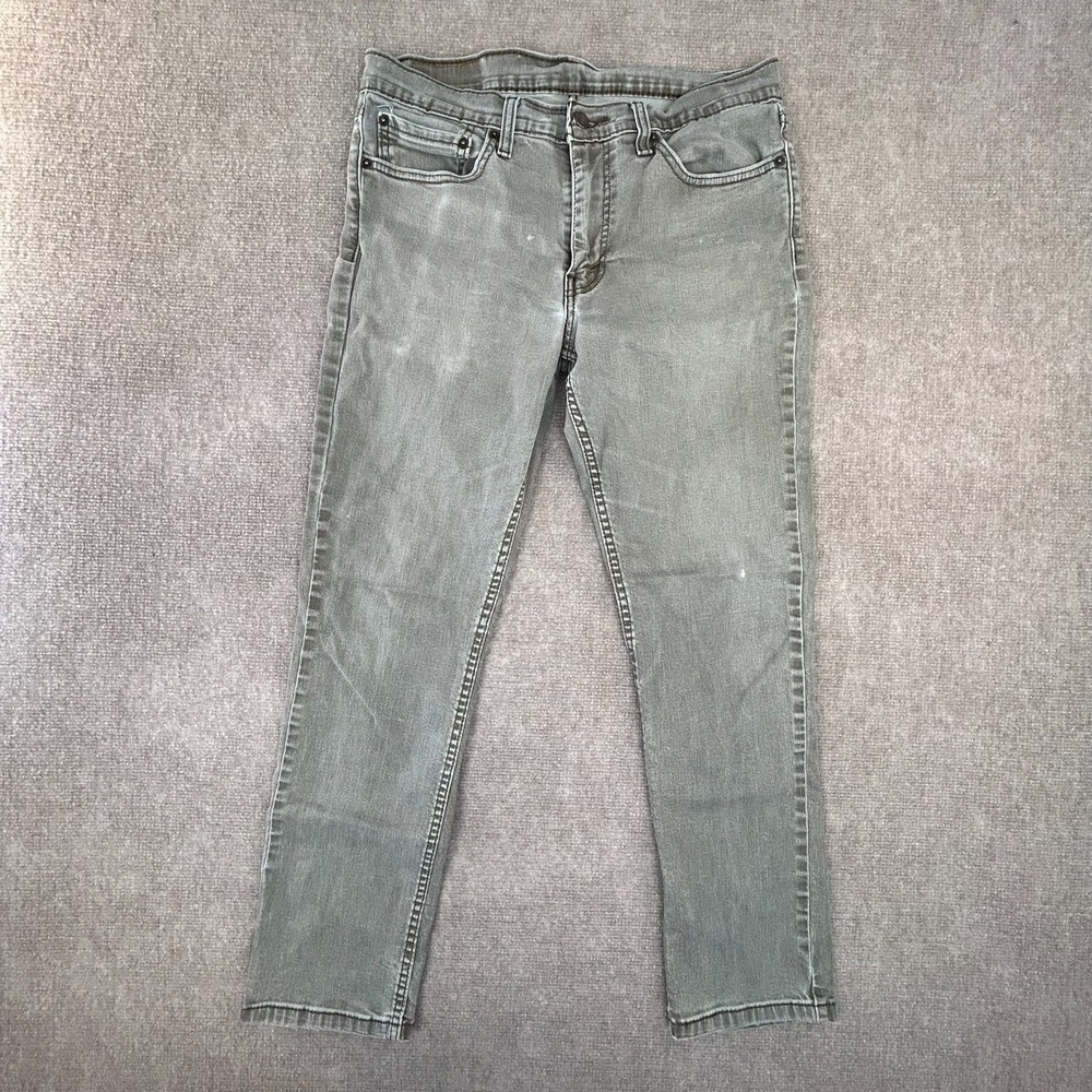 Levi's Jeans Mens 34x32 Green Cotton 5 Pockets Stretch Streetwear Straight Leg - Picture 2 of 16